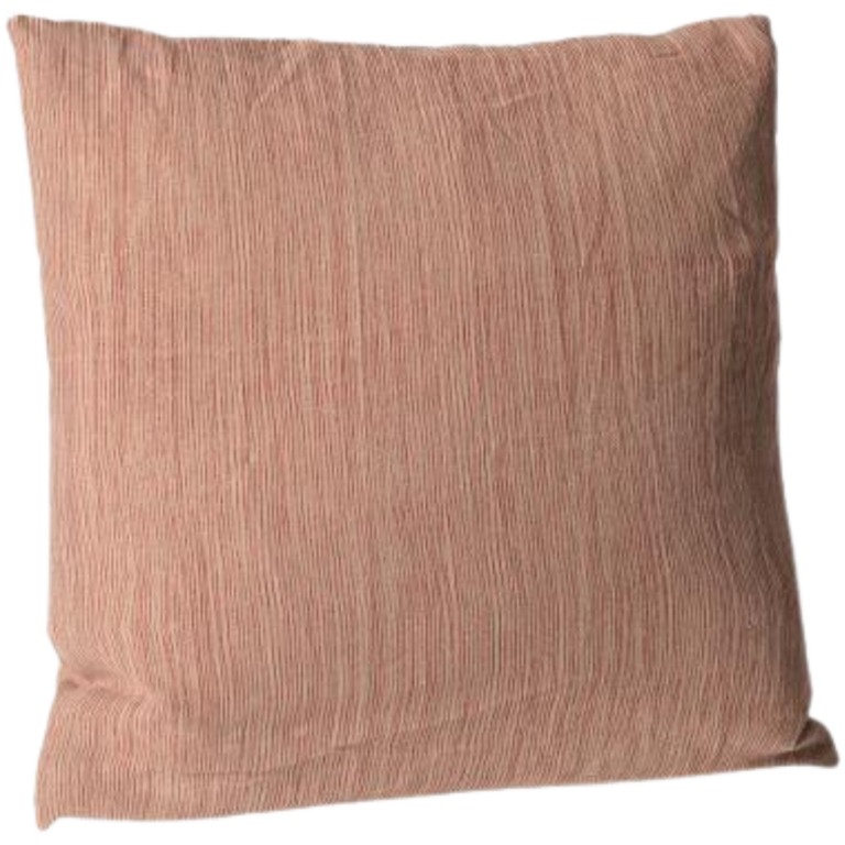 Lněný polštář s červenými pruhy