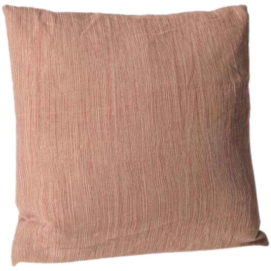 Lněný polštář s červenými pruhy