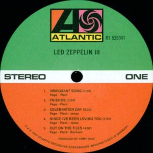 Led Zeppelin - III (Remastered 180 Gram Gatefold Vinyl Album