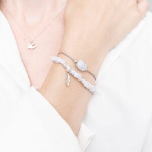 Náramek Gemstone Blue Lace Agate Silver