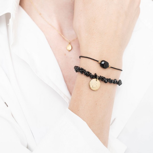 Náramek Gemstone Black Onyx Gold