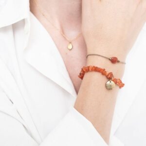 Náramek Gemstone Carnelian Gold