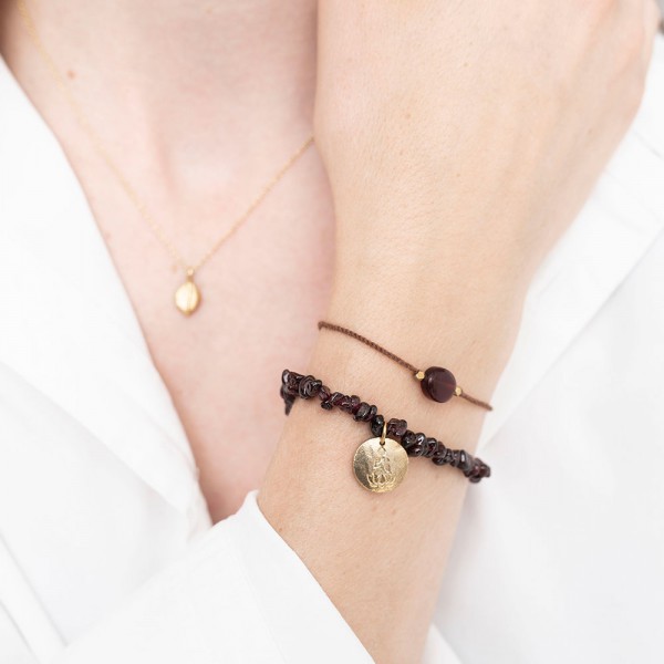 Náramek Gemstone Garnet Gold