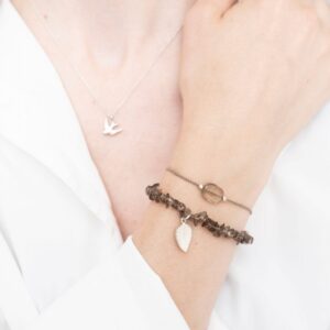 Náramek Gemstone Smokey Quartz Silver