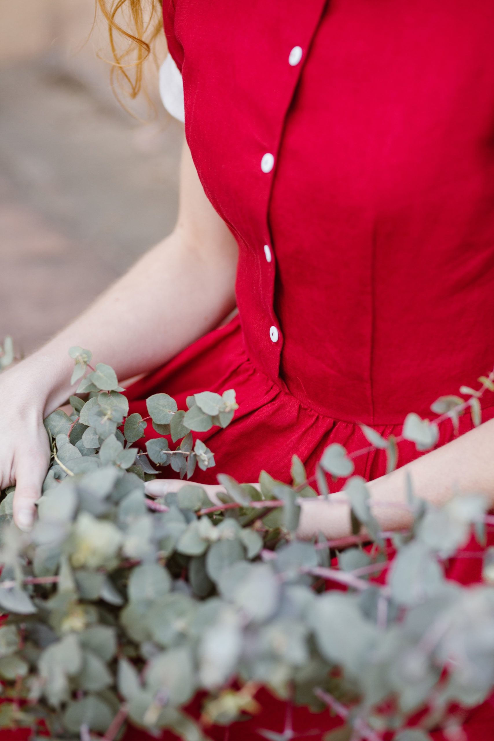 Lněné šaty Classic Red Poppy - Image 7