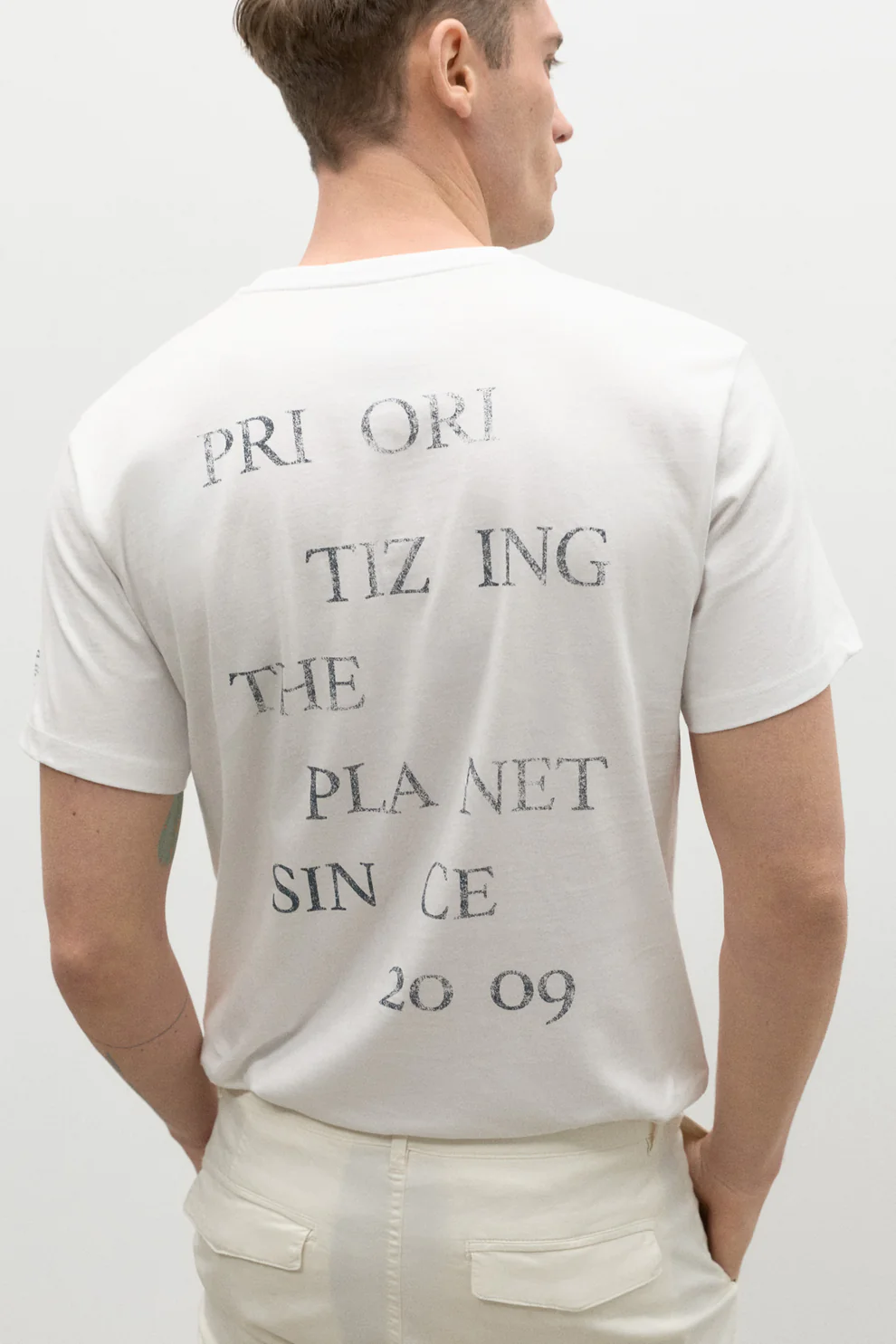 ECOALF pánské bílé tričko Prioalf - Image 2