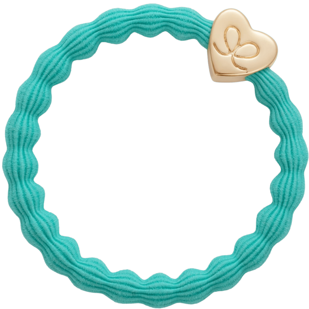 byEloise - Gumička Gold Heart - Turquoise