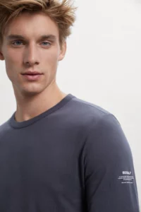 ECOALF pánské tričko Terra s dlouhým rukávem v barvě Caviar