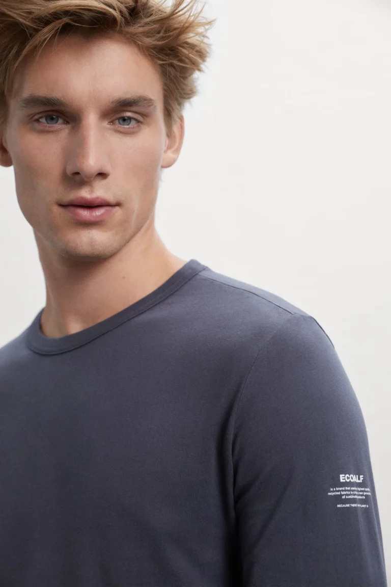 ECOALF pánské tričko Terra s dlouhým rukávem v barvě Caviar