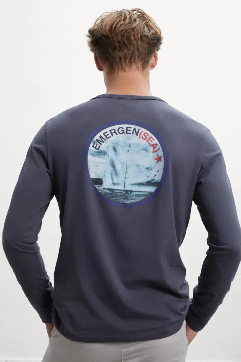 ECOALF pánské tričko Terra s dlouhým rukávem v barvě Caviar