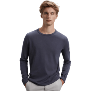 ECOALF pánské tričko Terra s dlouhým rukávem v barvě Caviar