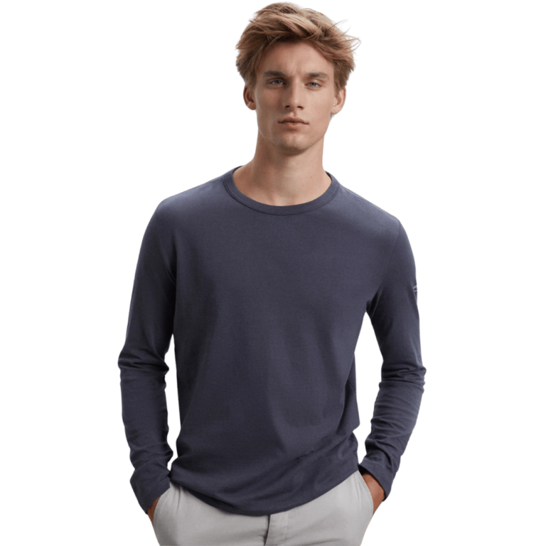 ECOALF pánské tričko Terra s dlouhým rukávem v barvě Caviar