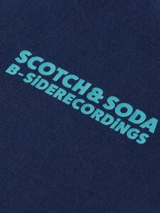 Scotch & Soda pánské modré tričko s nápisem