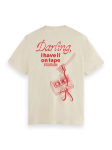 Scotch & Soda pánské béžové tričko s nápisem