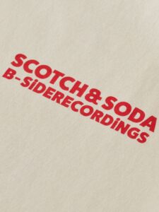 Scotch & Soda pánské béžové tričko s nápisem