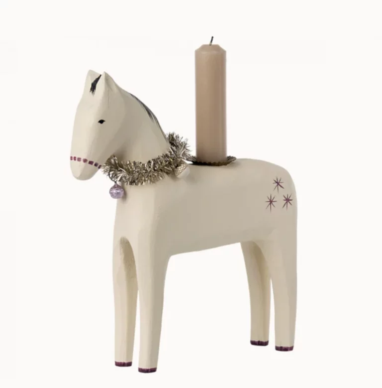 Maileg vánoční dřevěný svícen - velký kůň
