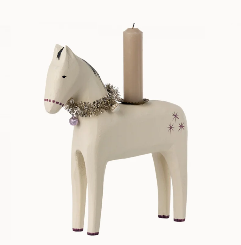 Maileg vánoční dřevěný svícen - velký kůň - Image 2