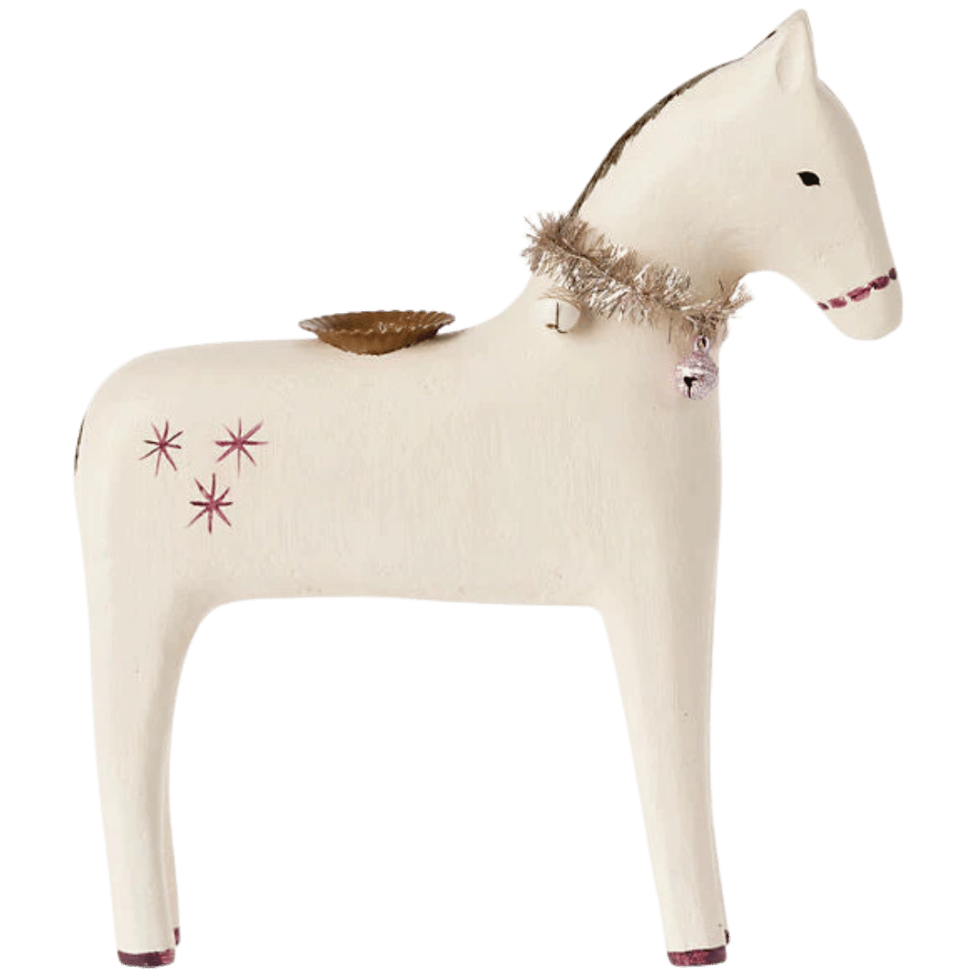 Maileg vánoční dřevěný svícen - velký kůň
