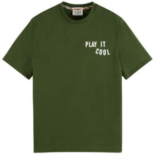 Scotch & Soda pánské zelené tričko s nápisem Play It Cool