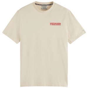 Scotch & Soda pánské béžové tričko s nápisem