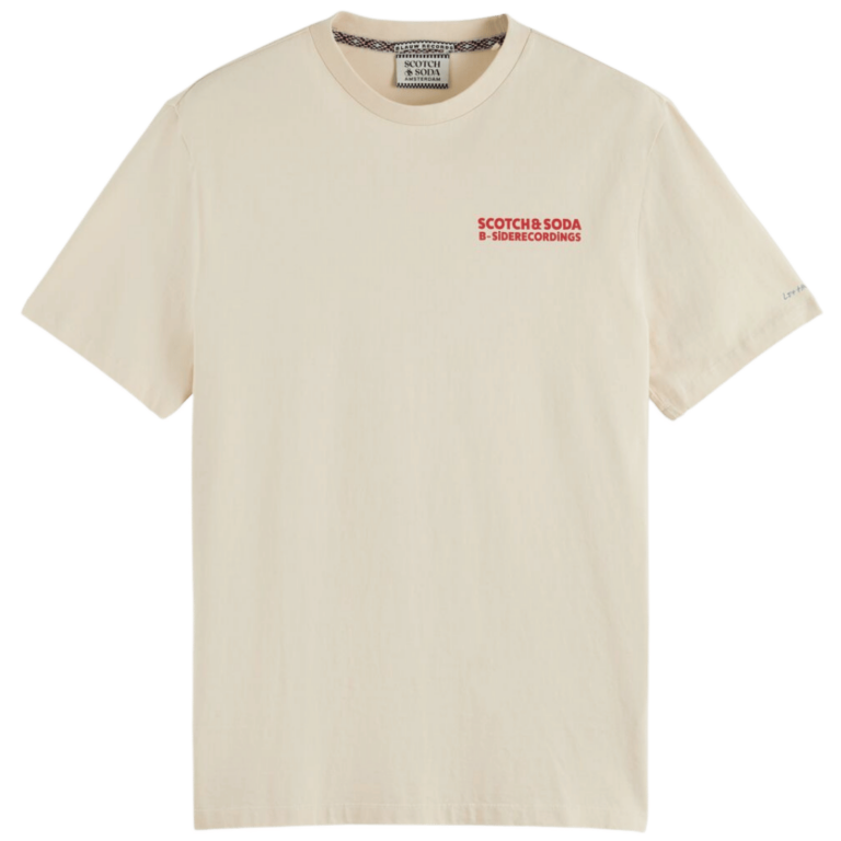 Scotch & Soda pánské béžové tričko s nápisem