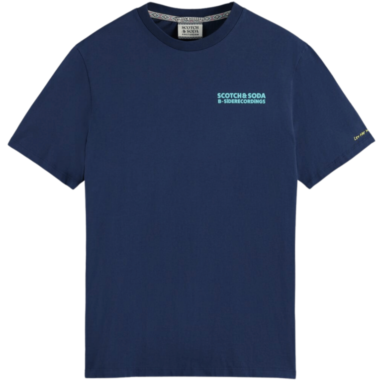 Scotch & Soda pánské modré tričko s nápisem