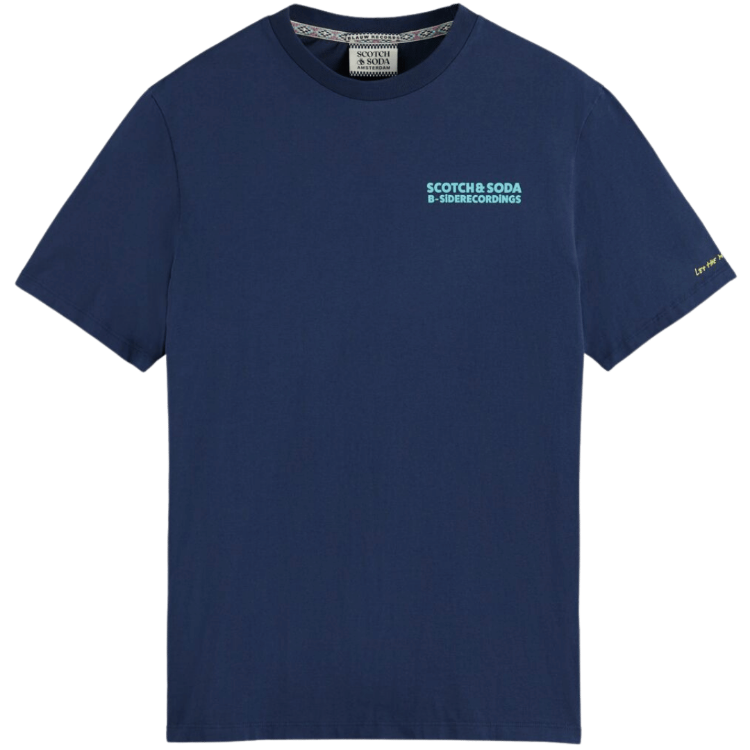 Scotch & Soda pánské modré tričko s nápisem