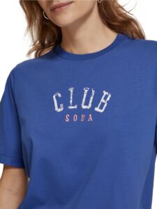 SCOTCH & SODA dámské modré tričko s nápisem