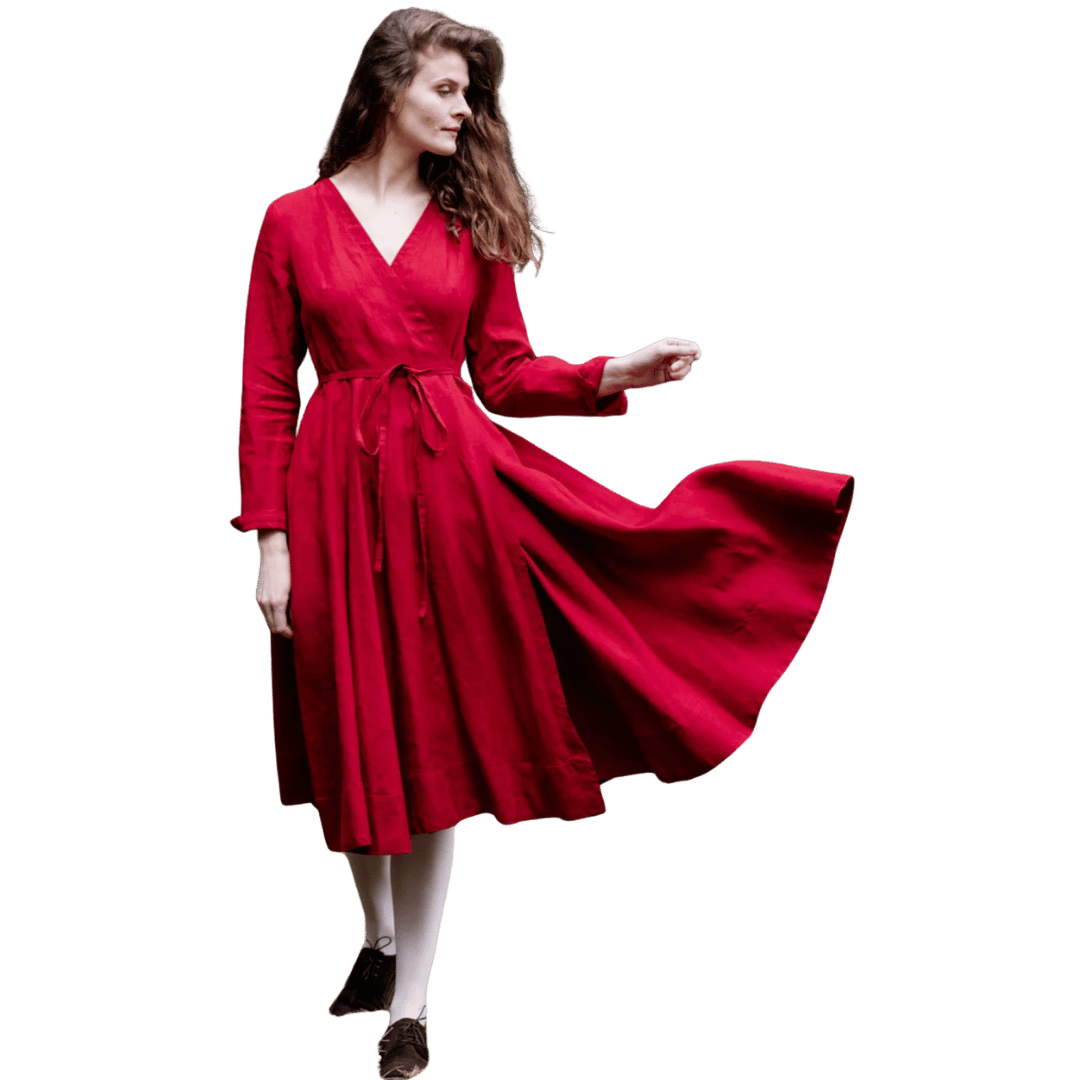 Son de Flor zavinovací červené šaty