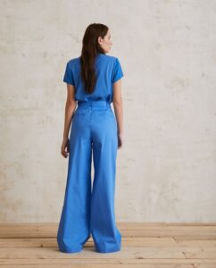 YERSE dámské široké modré kalhoty