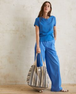 YERSE dámské široké modré kalhoty