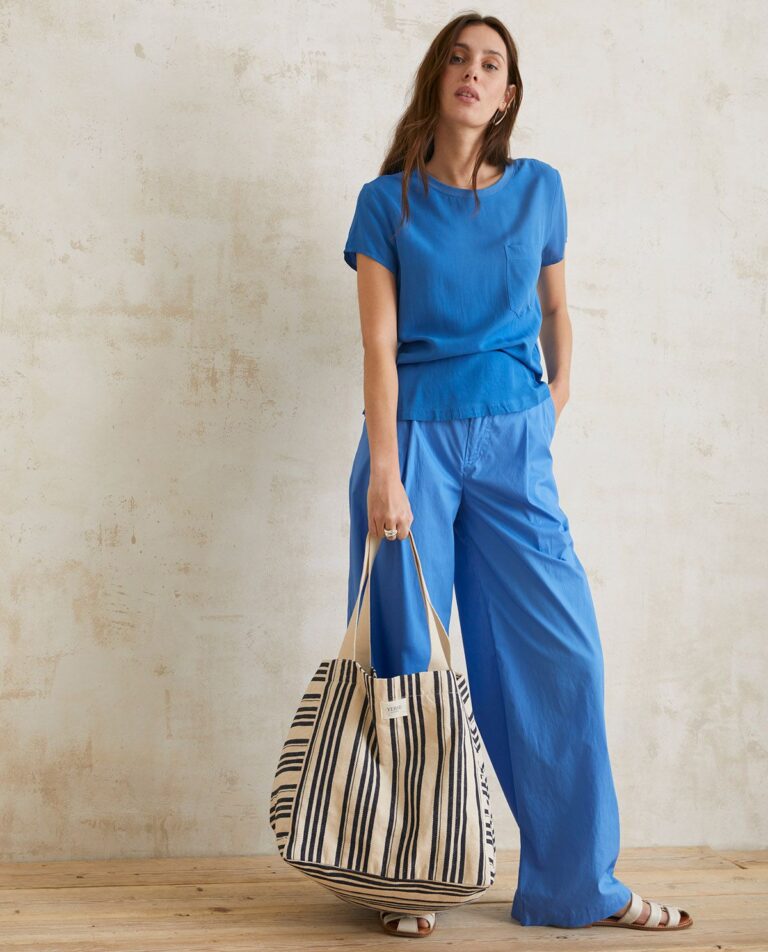 YERSE dámské široké modré kalhoty