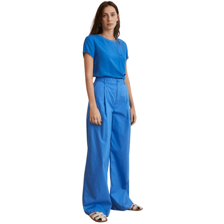 YERSE dámské široké modré kalhoty