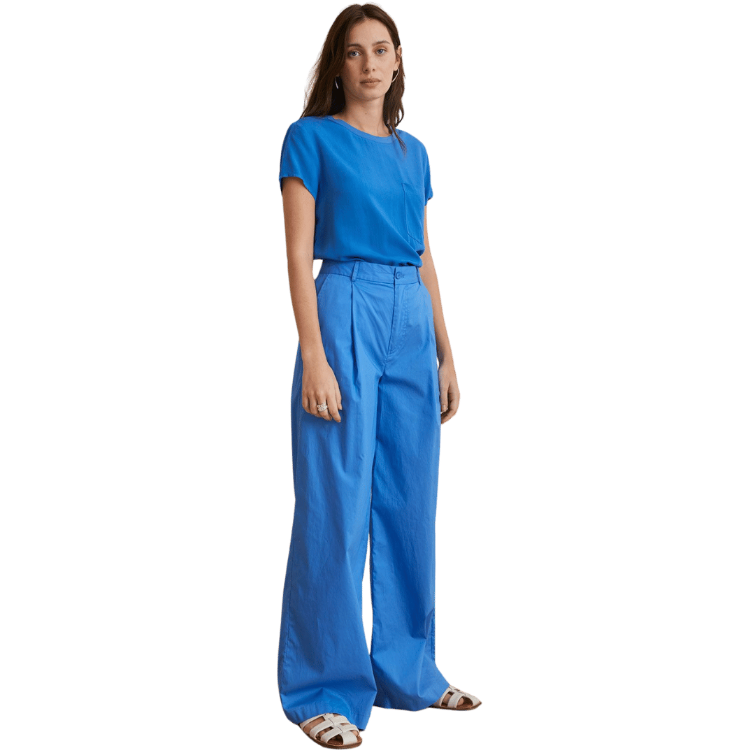 YERSE dámské široké modré kalhoty