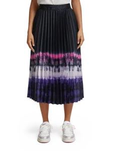 SCOTCH & SODA černá plisovaná midi sukně s batikou