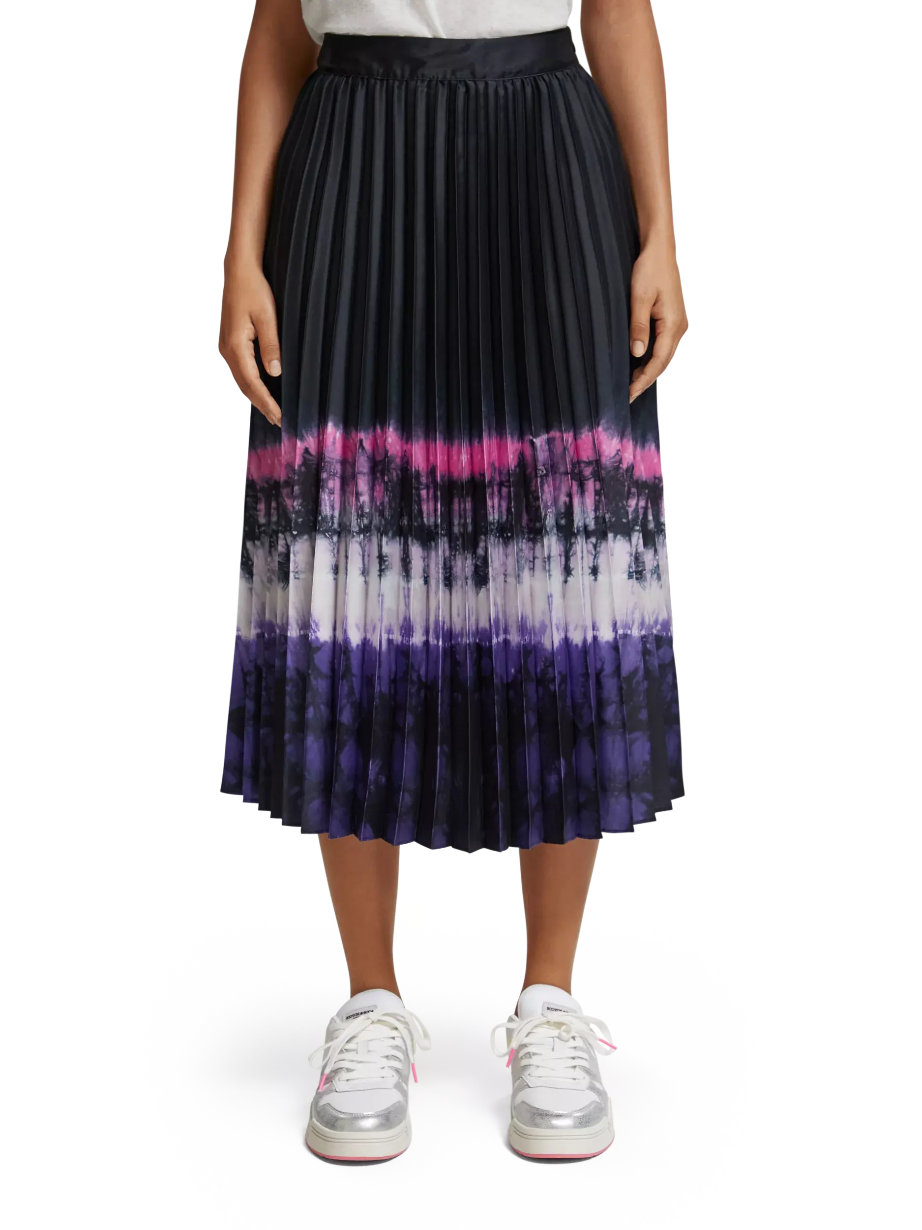 SCOTCH & SODA černá plisovaná midi sukně s batikou - Image 3