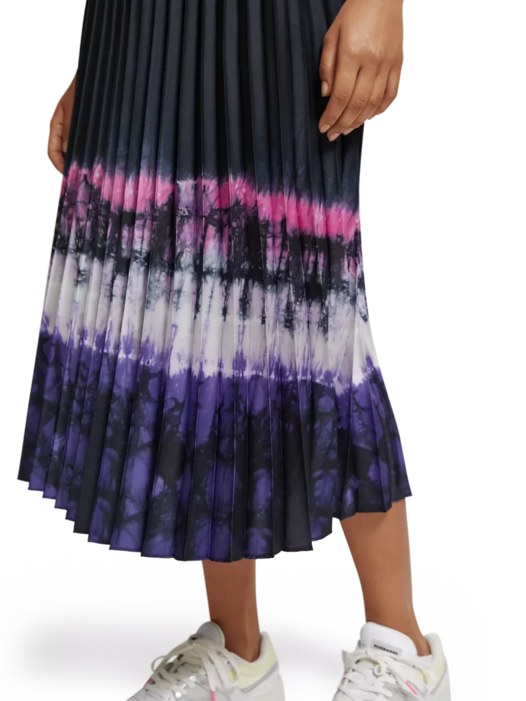 SCOTCH & SODA černá plisovaná midi sukně s batikou