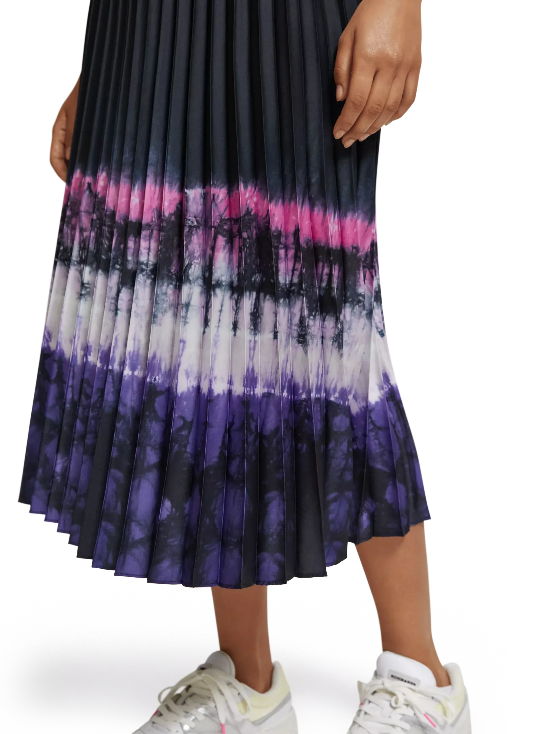 SCOTCH & SODA černá plisovaná midi sukně s batikou - Image 4