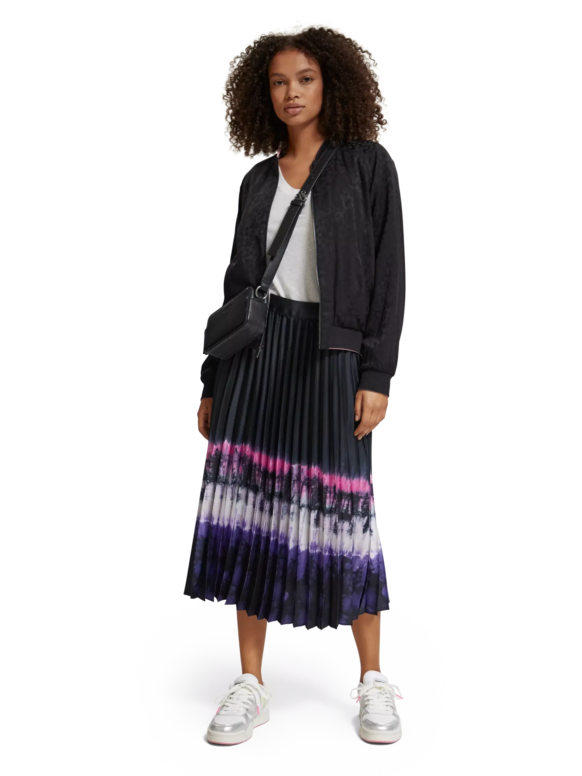 SCOTCH & SODA černá plisovaná midi sukně s batikou - Image 2