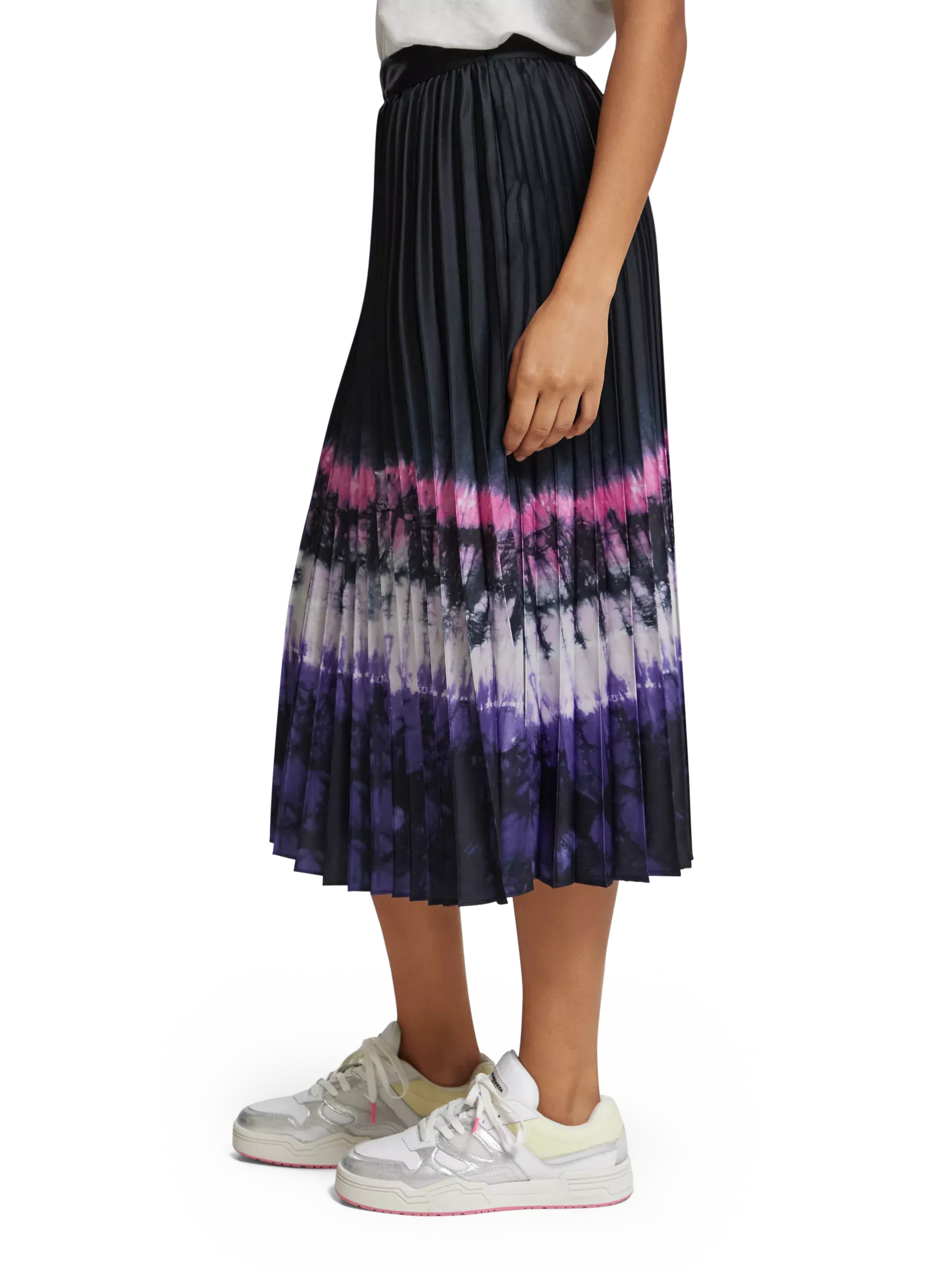 SCOTCH & SODA černá plisovaná midi sukně s batikou - Image 6