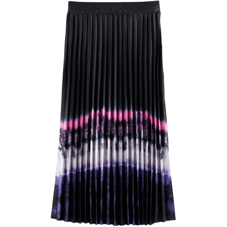 SCOTCH & SODA černá plisovaná midi sukně s batikou