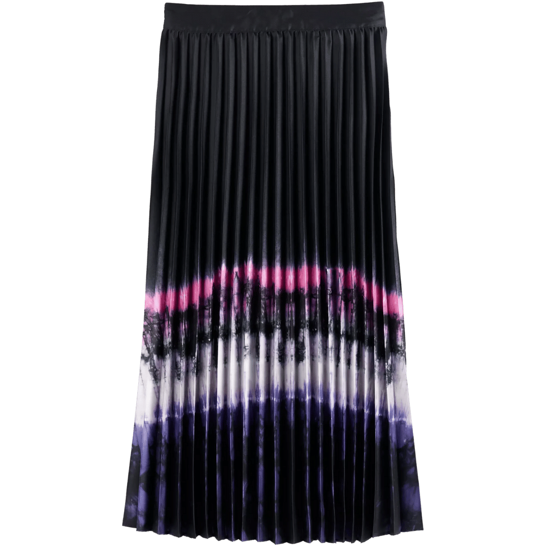 SCOTCH & SODA černá plisovaná midi sukně s batikou