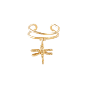 Symbol Ear Cuff zlatý s vážkou