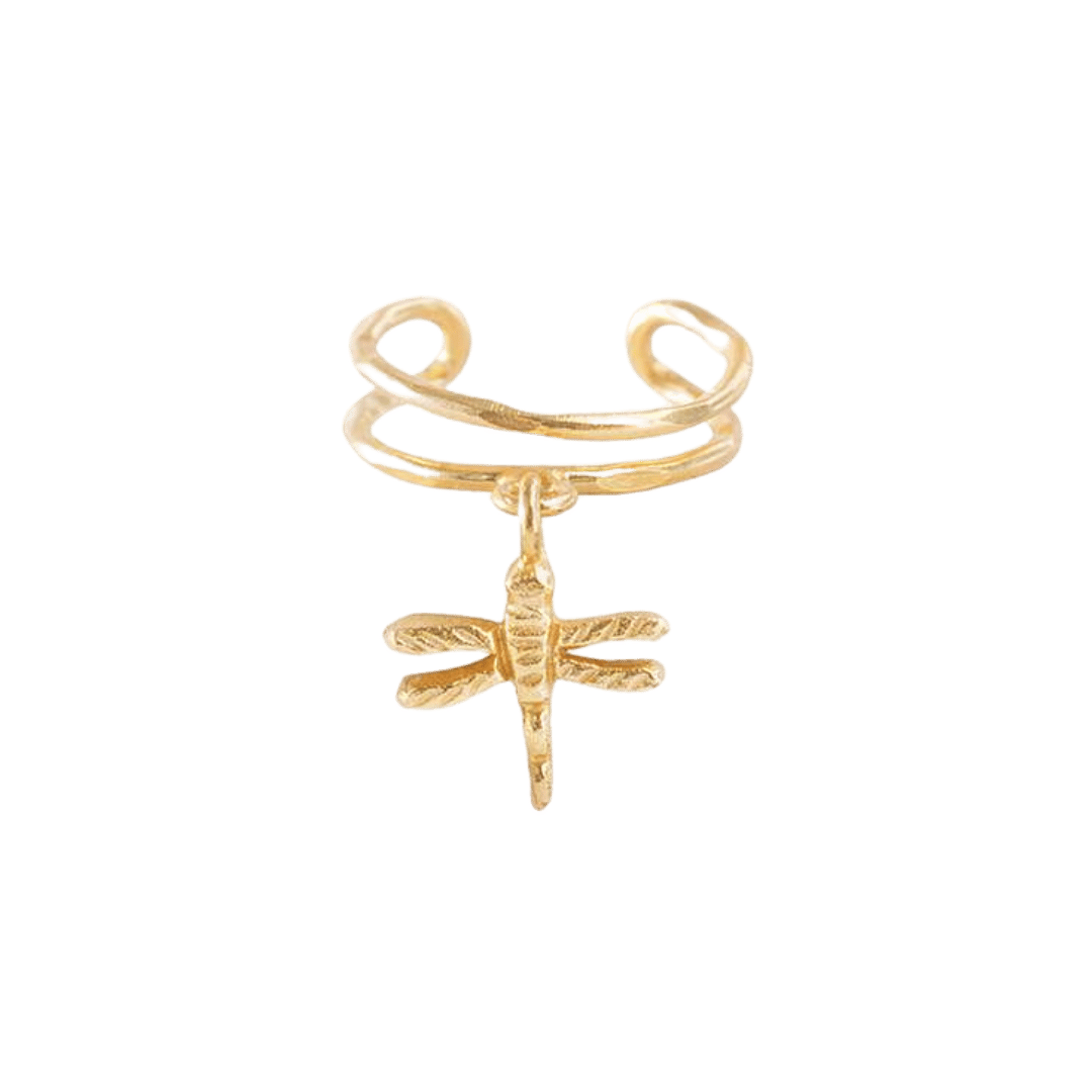 Symbol Ear Cuff zlatý s vážkou