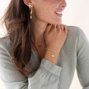 Náramek Splash zlatý s měsíčním kamenem