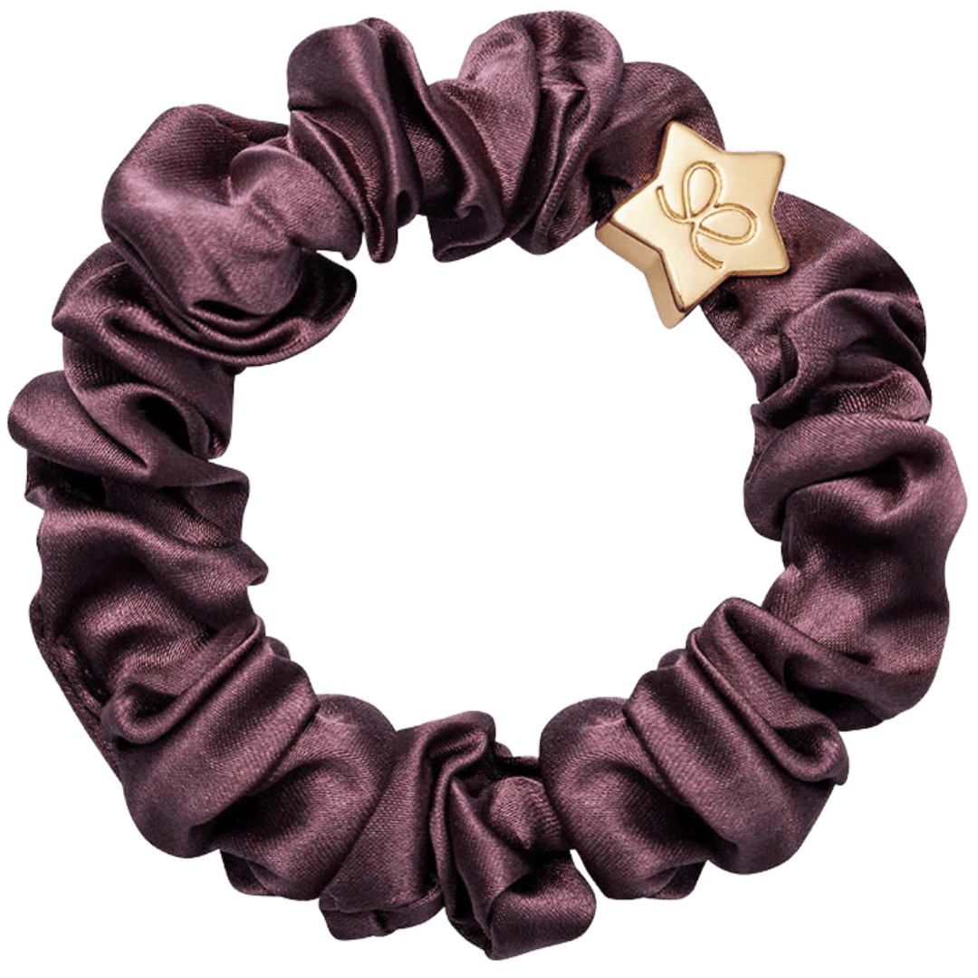 byEloise Gold Star Silk Scrunchie - Mulberry