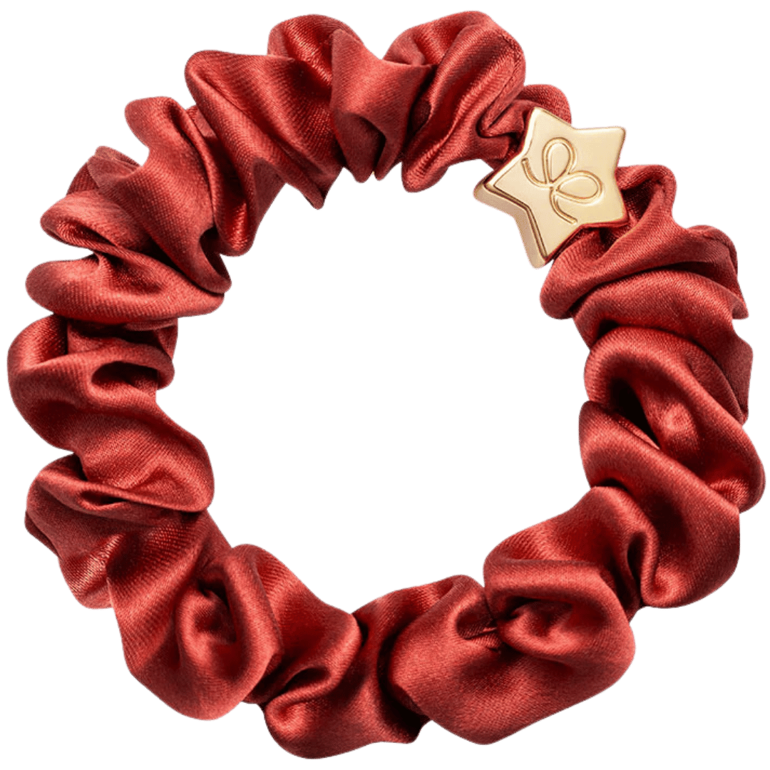 byEloise Gold Star Silk Scrunchie - Persimmon