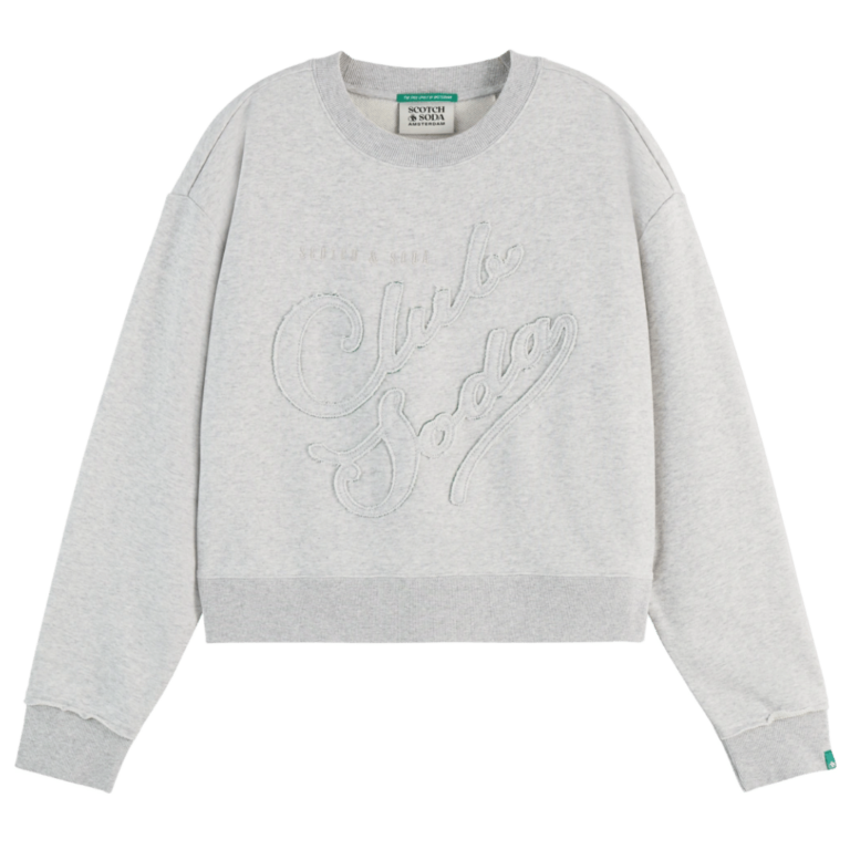 Šedá mikina Applique Artwork Loose Sweater