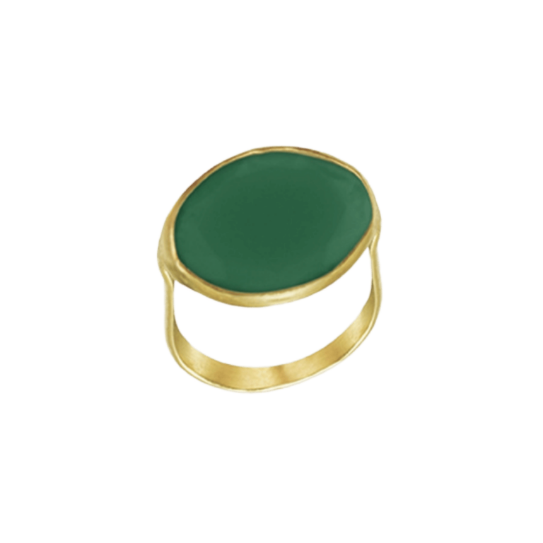 prsten se zeleným kamenem pd oval ring | green