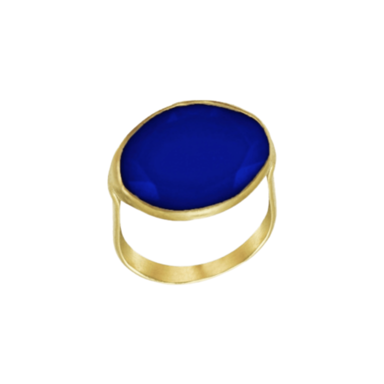 prsten s modrým kamenem pd oval ring | blue